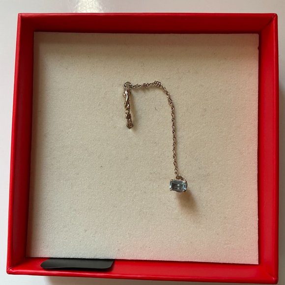 FARIS x SSENSE Exclusive Silver & Blue Topaz Single Earring - Picture 3 of 5